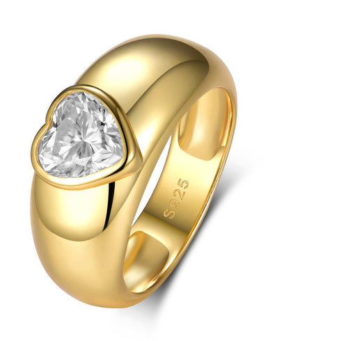 Heart 1.20ct Moissanite Diamond Ring - Glamour Elegance with 18K Gold Vermeil